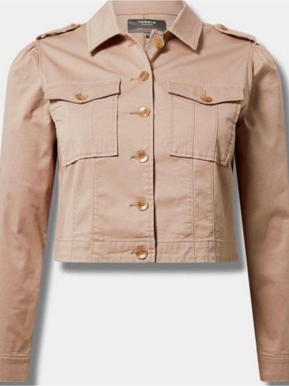 NWT Size 4x Torrid Cropped Lightweight Twill Army Trucker Jacket